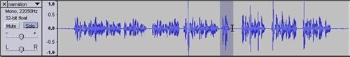 selecting audio with selection tool 